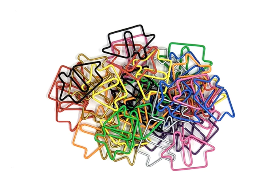 Multi Color House Shaped Paper Clips 50 count (HCOLO)