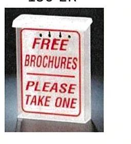 Outdoor Flyer Brochure Box White Free Brochures Please Take One in Red letters snap top of 8 1/2" x 11" flyers This item will strap around most yard posts with the cable tie or screw directly onto the post (OFLHR)