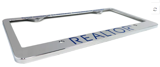 License Plate Frame Heavy Plastic Proud member of the NATIONAL ASSOCIATION OF REALTORS silver (LIPFP)
