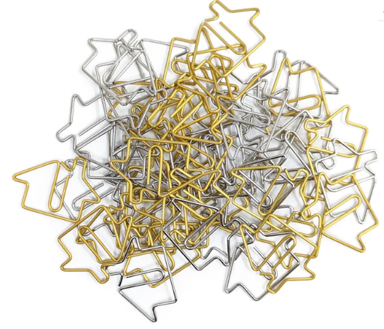 House Shaped Silver and Gold Paper Clips 50 count (HSNGC)