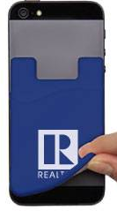 Cell Phone Wallet ITech Credit Card Wallet Blue for your Phone Stores 4-6 business cards or 1-2 credit cards cash durable silicon 3M adhesive but is removable adheres to back of most cell phones (RCPCH)