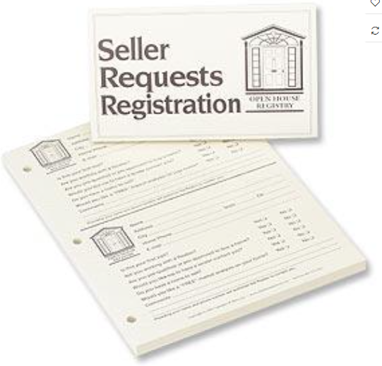 Open House Registry Binder Large Refill 200 registration areas 1 double sided sign in 30% recycled paper (SRREG)