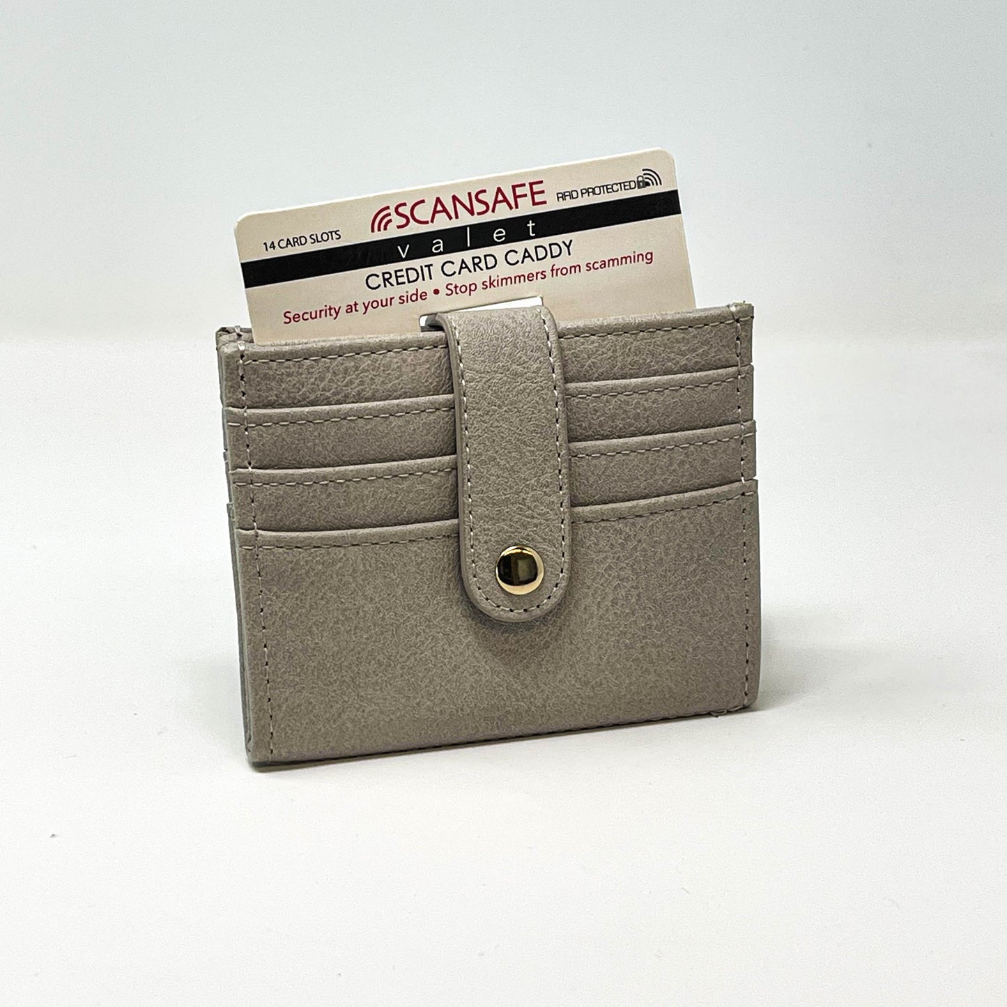 Wallet ScanSafe Card Case Guard Against Identity Theft Soft Case 12 Slot with Top Opening Slots Credit Card Caddy Assorted Colors (SCLG SCLB SCLBLK)