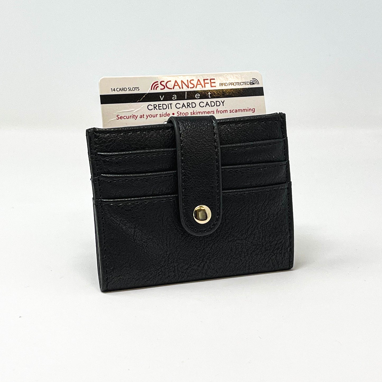 Wallet ScanSafe Card Case Guard Against Identity Theft Soft Case 12 Slot with Top Opening Slots Credit Card Caddy Assorted Colors (SCLG SCLB SCLBLK)