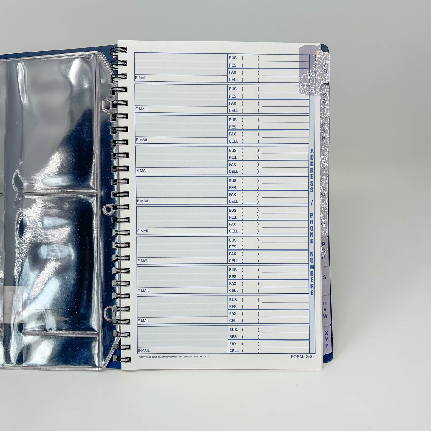 BOSS Address and Phone Number small spiral binder book Blue 5 x 8 (APSBU)