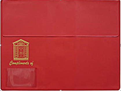 Vinyl Document Folders Legal Size Compliments of with 2 House Logo Styles and business card holder attachment Assorted Colors (OVDFBK OVDFB OVDFO OVDFM OVDFG OVDFR)