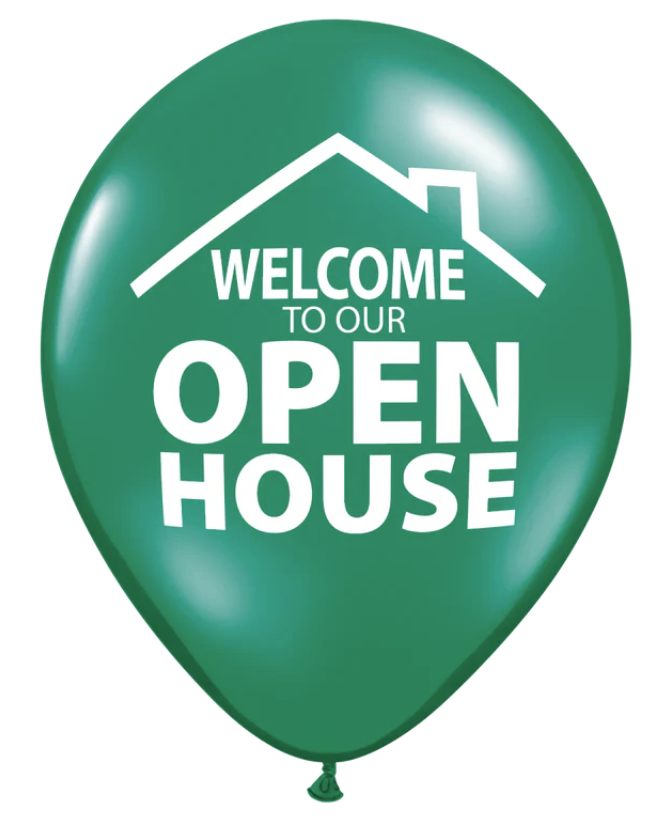 Balloons-"Welcome to Our Open House" - Pack of 25 (BW25P BW25B BW25N BW25G)