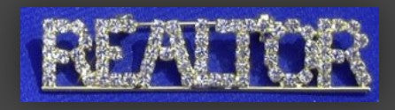 Pin- Crystal Realtor Pin with Gold back or Silver back (BCRG BCRS)