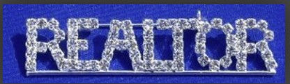 Pin- Crystal Realtor Pin with Gold back or Silver back (BCRG BCRS)
