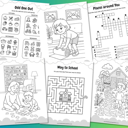Moving Into a New Home Activity & Coloring Book (KIDS)