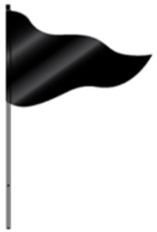 Flag TOP ONLY Steel Pole 36" one panel RED BLUE BLACK (FSTRD FSTBL FSTBK)