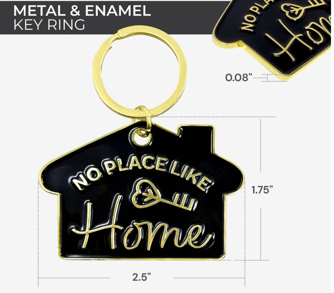 Enamel Metal Key Ring- No Place Like Home (HOMEB)