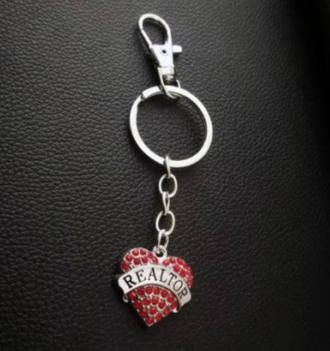 Jeweled Realtor Heart Key Chain (JSHKC JRHKC)