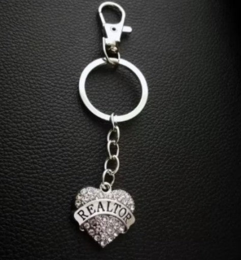 Jeweled Realtor Heart Key Chain (JSHKC JRHKC)