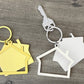 House Key Ring - 2 Houses on one - Large  - Silver (K2HS) or Gold (K2HG)