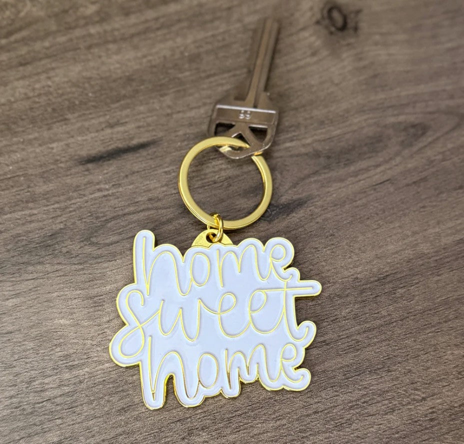 Enamel Metal Key Ring- Home Sweet Home (KHSHG)