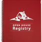 Open House Registry Spiral 200 registration areas 1 double sided sign in Assorted Colors (REGSB REGSN REGSR REGSP REGSG)