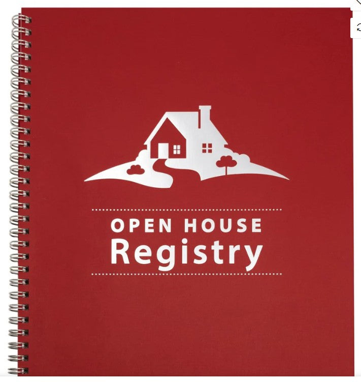 Open House Registry Spiral 200 registration areas 1 double sided sign in Assorted Colors (REGSB REGSN REGSR REGSP REGSG)
