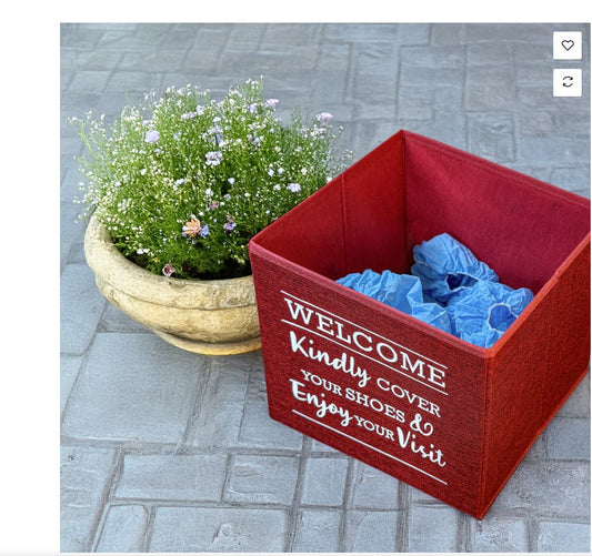 Shoe Cover Bin- Premium Linen Look- Foldable (SBINB SBINR SBINN)