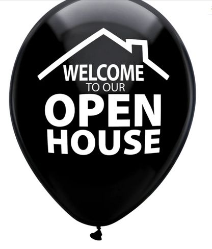 Balloons-"Welcome to Our Open House" - Pack of 25 (BW25P BW25B BW25N BW25G)