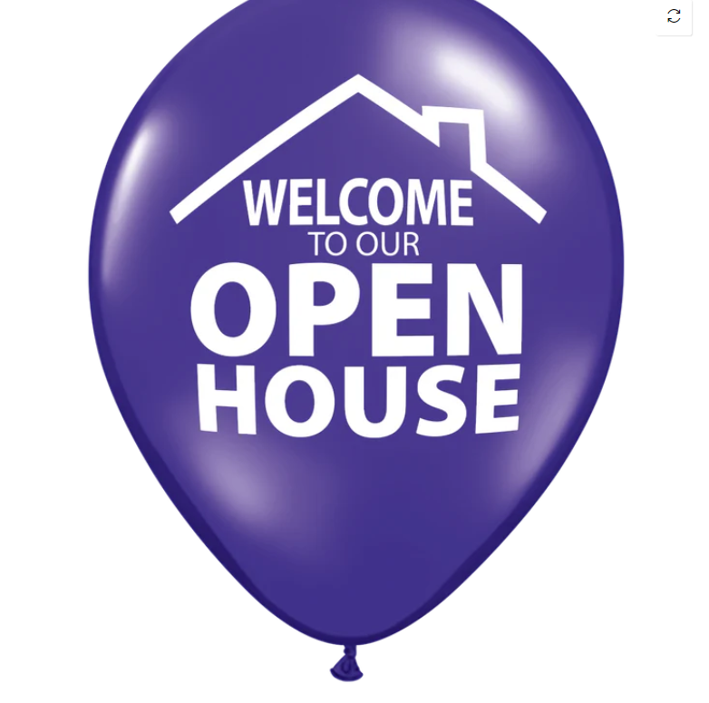 Balloons-"Welcome to Our Open House" - Pack of 25 (BW25P BW25B BW25N BW25G)