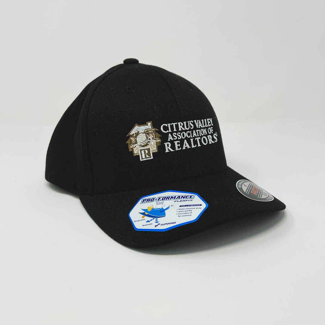 Hat Citrus Valley Association of Realtors (CVAR)- Logo Branded Black Cap All Fabric (CMHAT)