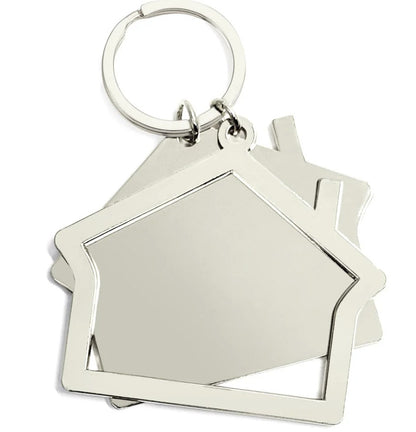 House Key Ring - 2 Houses on one - Large  - Silver (K2HS) or Gold (K2HG)