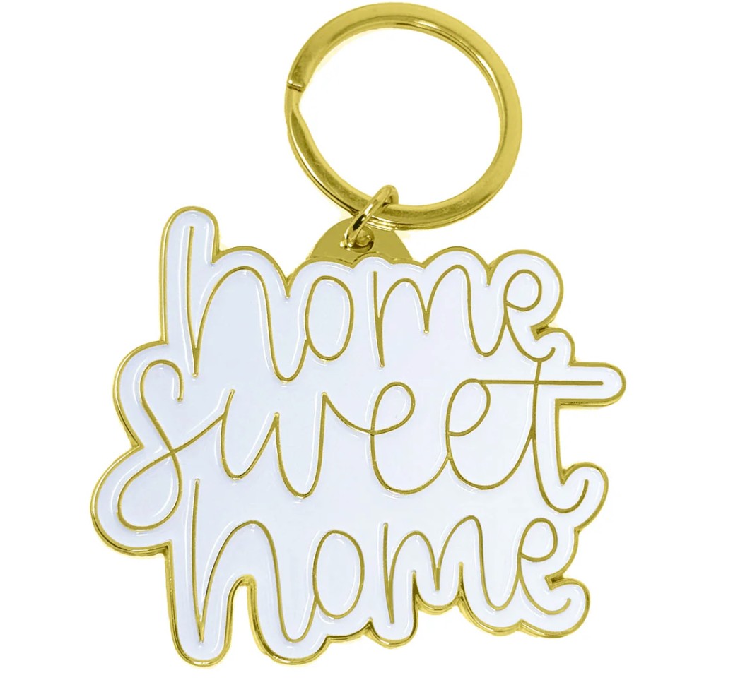 Enamel Metal Key Ring- Home Sweet Home (KHSHG)