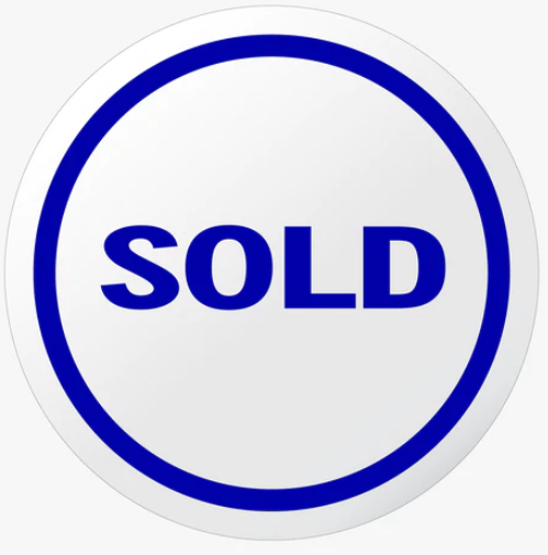 Sign Sold 10" Round White with Blue Corrugated (BSOLDE)