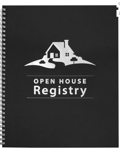 Open House Registry Spiral 200 registration areas 1 double sided sign in Assorted Colors (REGSB REGSN REGSR REGSP REGSG)