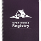 Open House Registry Spiral 200 registration areas 1 double sided sign in Assorted Colors (REGSB REGSN REGSR REGSP REGSG)