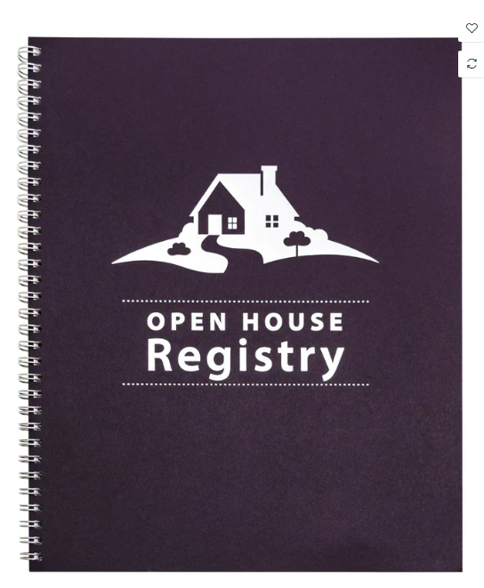 Open House Registry Spiral 200 registration areas 1 double sided sign in Assorted Colors (REGSB REGSN REGSR REGSP REGSG)