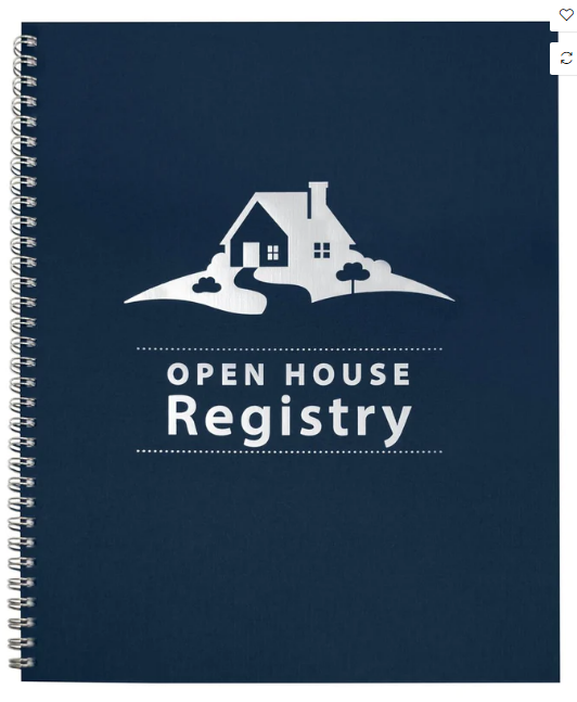 Open House Registry Spiral 200 registration areas 1 double sided sign in Assorted Colors (REGSB REGSN REGSR REGSP REGSG)