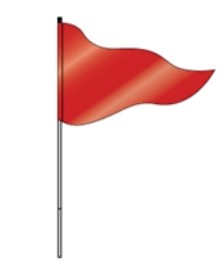 Flag TOP ONLY Steel Pole 36" one panel RED (FSTPR)