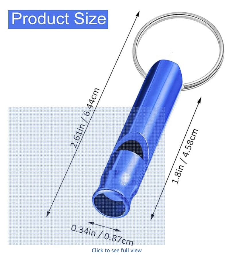 Emergency Whistle-Aluminum  (WRED WBLU WGRN WORG WPUR WSIL WBLK)