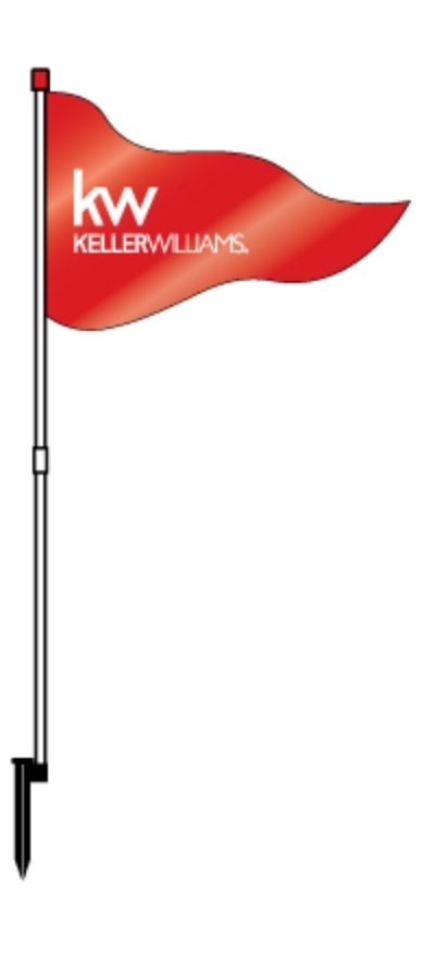 Flag PVC Pennant Flag 67"  One Color Flag Red with Office Logo Keller Williams (F2KW)