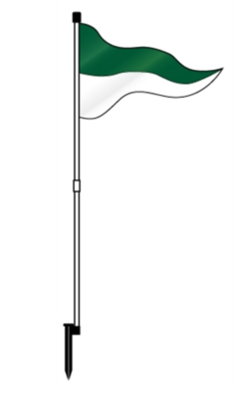 Flag PVC Pennant Flag 67" Two Panel Flag  Forest Green Top  White Bottom (FL2FO)