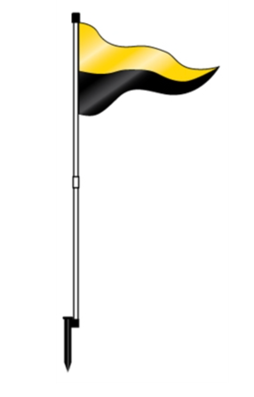 Flag PVC Pennant Flag 67" Two Panel Flag  Gold Top Black Bottom (FL2BG)