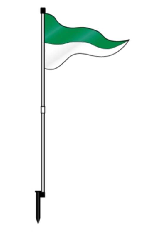 Flag PVC Pennant Flag 67" Two Panel Flag  Green Top  White Bottom (FL2GR)