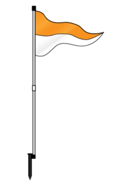 Flag PVC Pennant Flag 67" Two Panel Flag  Orange Top  White Bottom (FL2OR)