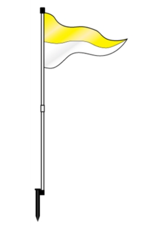 Flag PVC Pennant Flag 67" Two Panel Flag  Yellow Top  White Bottom (FLPYL)
