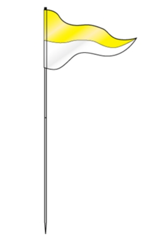 Flag Steel Pole 72" Two Panel Yellow Top with White Bottom (FLSYL)