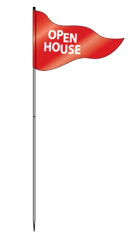 Flag With Logo Open House Steel Pole 72"  Red (FLSSR)