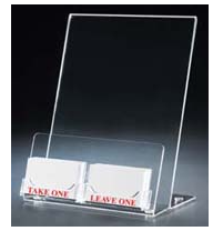 Indoor Flyer Stand Brochure Literature Holder Display Letter Size Materials with 2 Business card holder attachment Overall Dimensions: 9"w x 11 1/2h x 3 1/2d (INDBF INDGF INDRF)