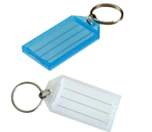 Misc Key Tag Ring with Paper Insert Assorted Colors (KEYT