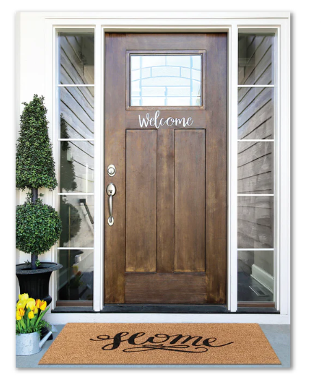 Note Cards- Welcome Home with WOOD FRONT DOOR  25 Note Cards and 25 Envelopes (NOTEG)