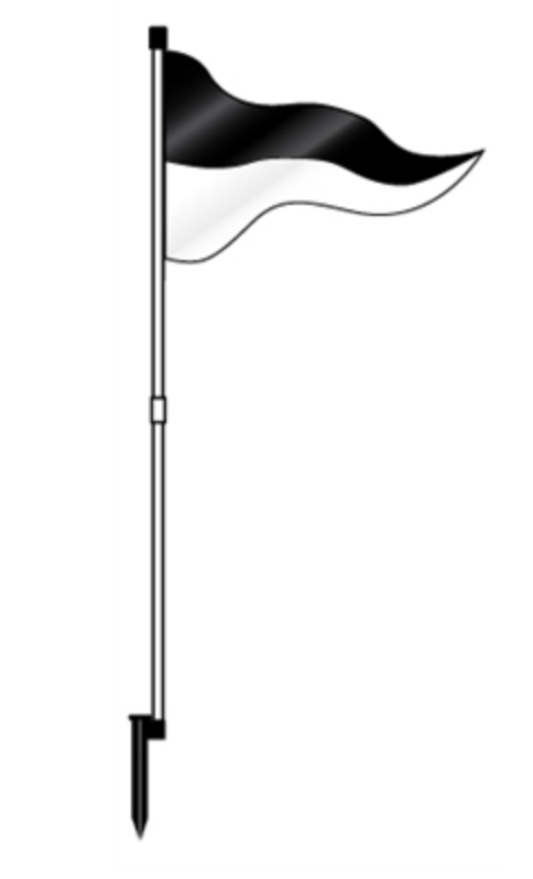 Flag PVC Pennant Flag 67" Two Panel Flag  Black Top  White Bottom (FL2BW)