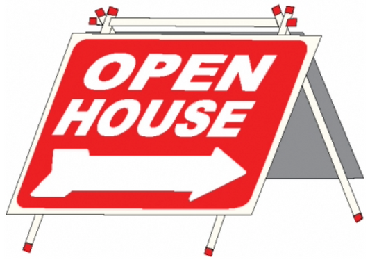 Sign A Frame Open House Red PVC   Large 24" wide x 18" tall (SARED)