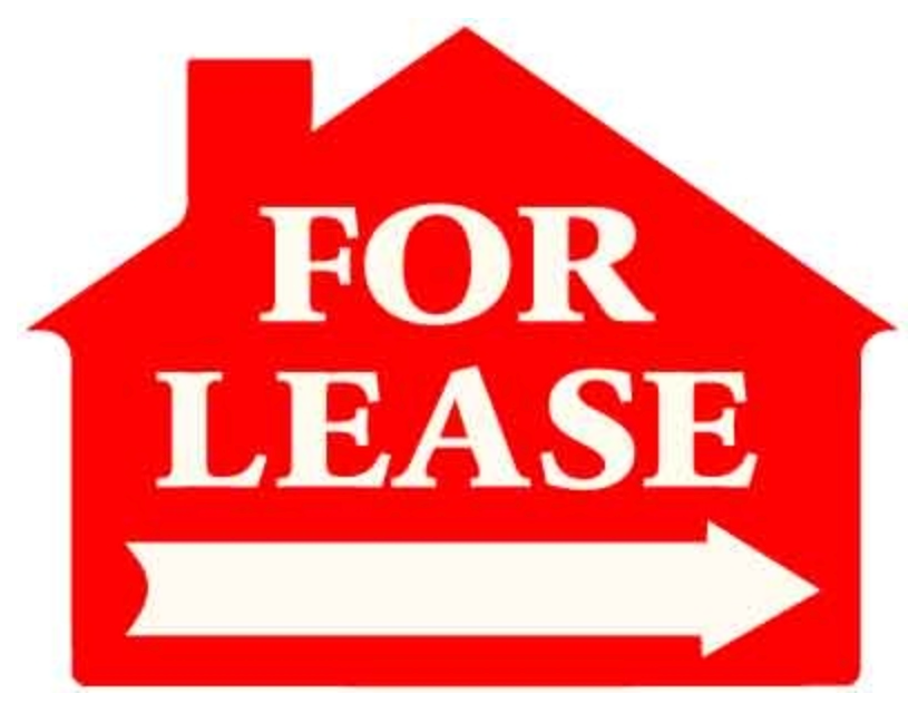 Sign House Shape Red For Lease with Arrow 23"wide x 17"tall double sided corrugated (SHH4L)