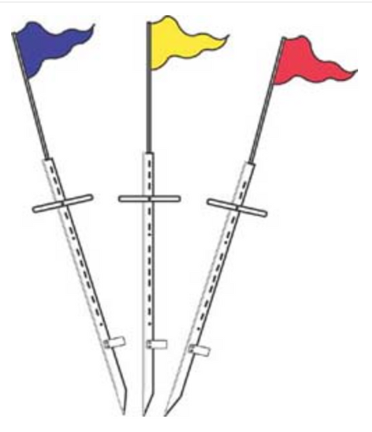 Sign Lawn Stakes With Flag Holder White Metal (SSTFW)